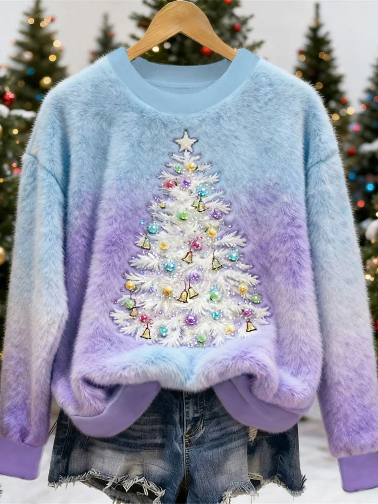 Women's Christmas Tree Print Casual Top