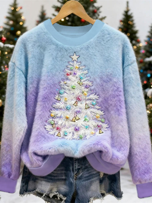 Women's Christmas Tree Print Casual Top