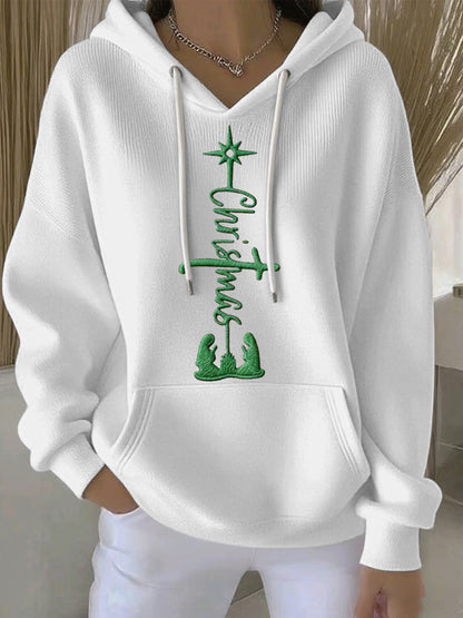 Women's Christmas Belief Print Casual Hoodie