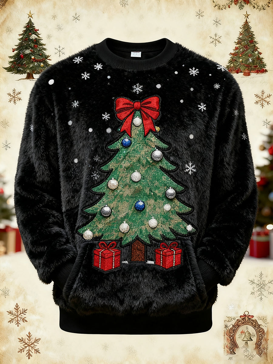 Men's Christmas Tree Art Flannel Sweatshirt