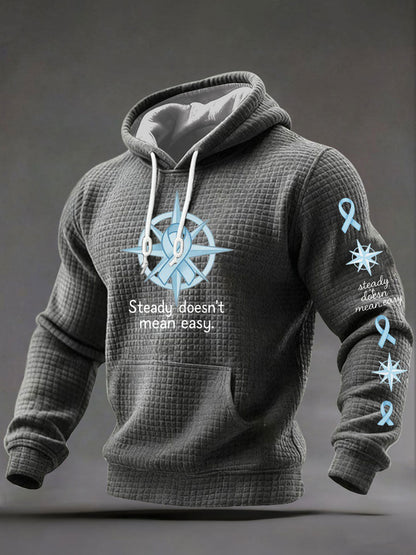 Men's Prostate Cancer Awareness Printed Casual Hoodie