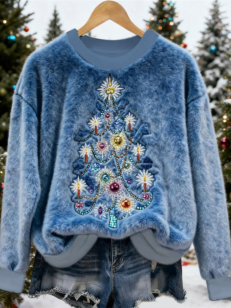 Women's Christmas Tree Print Casual Top