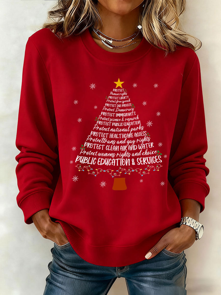 Women's Christmas Tree FDT Print Sweatshirt