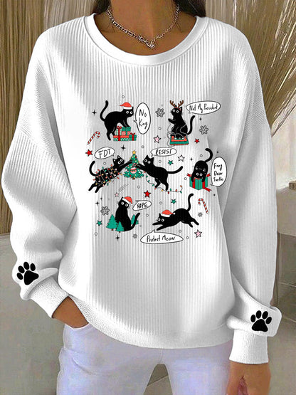 Women's Christmas FDT Printed Casual Sweatshirt