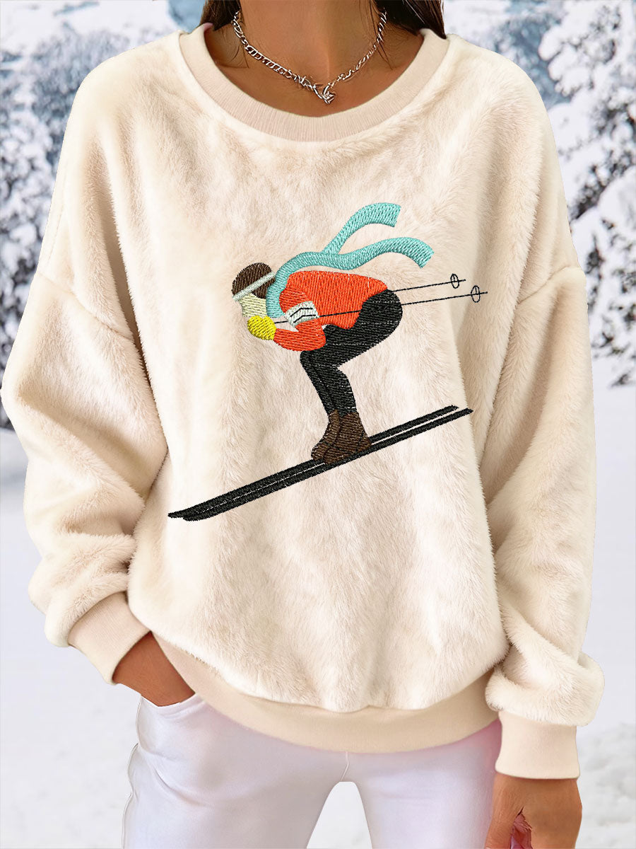 Women's Skiing Downhill Fleece Sweatshirts
