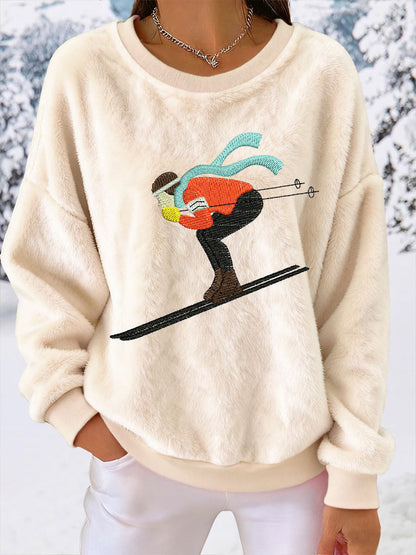Women's Skiing Downhill Fleece Sweatshirts