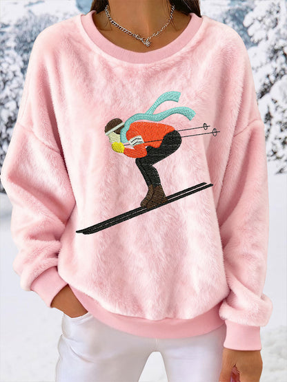 Women's Skiing Downhill Fleece Sweatshirts