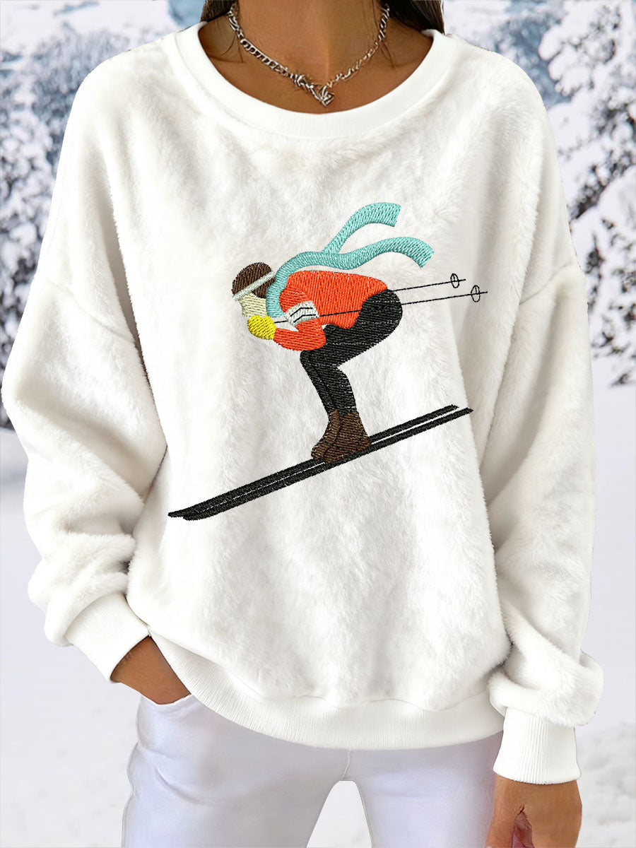 Women's Skiing Downhill Fleece Sweatshirts