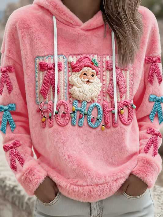 Women's Merry Christmas Flannel Hoodie