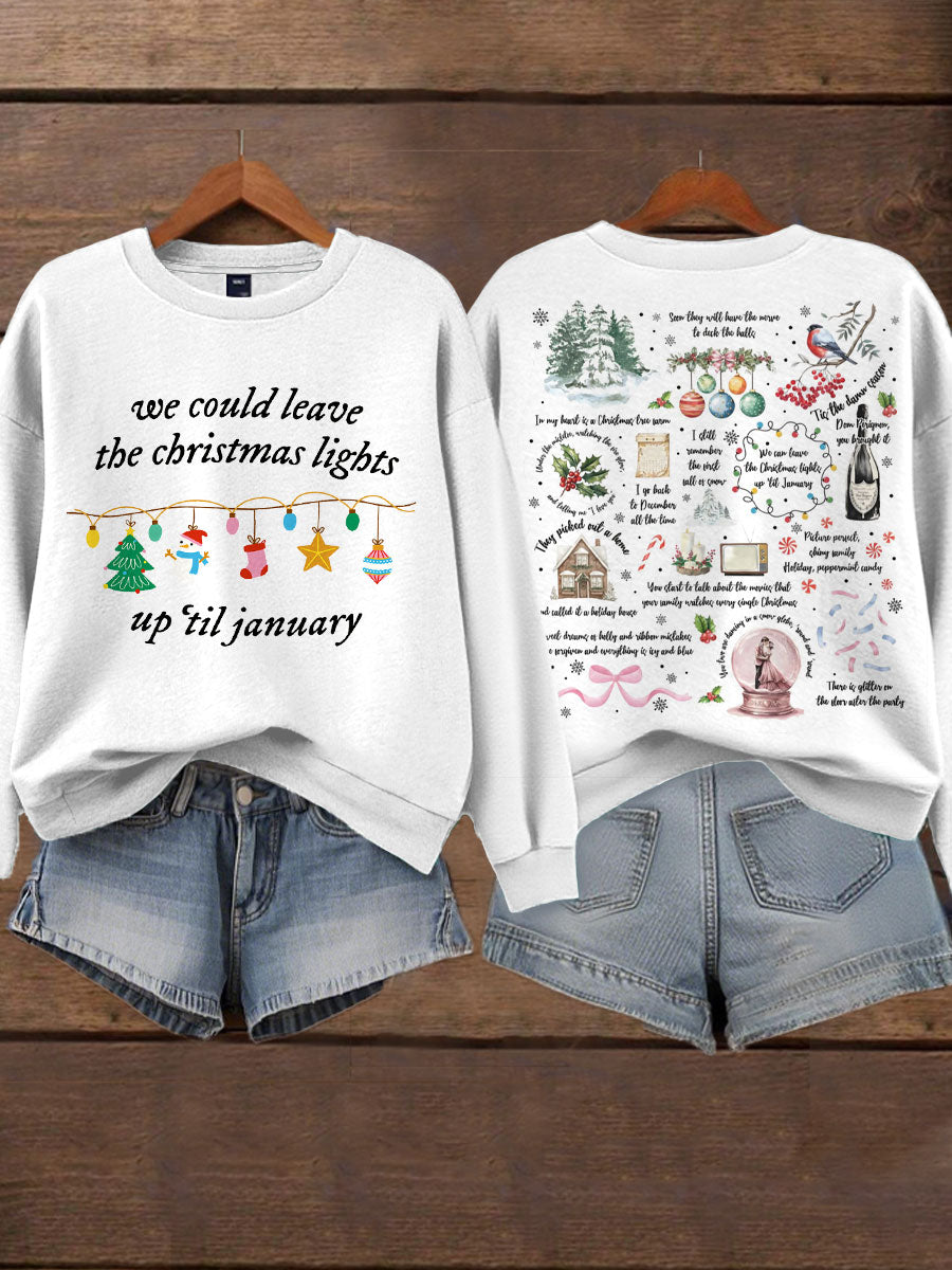 Women's Christmas Swiftmas Music Lover Printed Flannel Sweatshirt