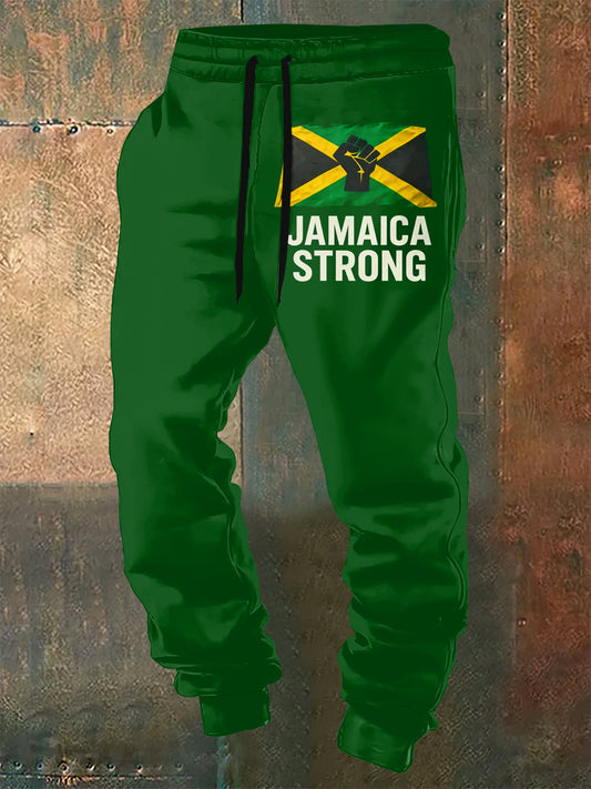 Men's Hurricane Melissa Printed Drawstring Sports Pants