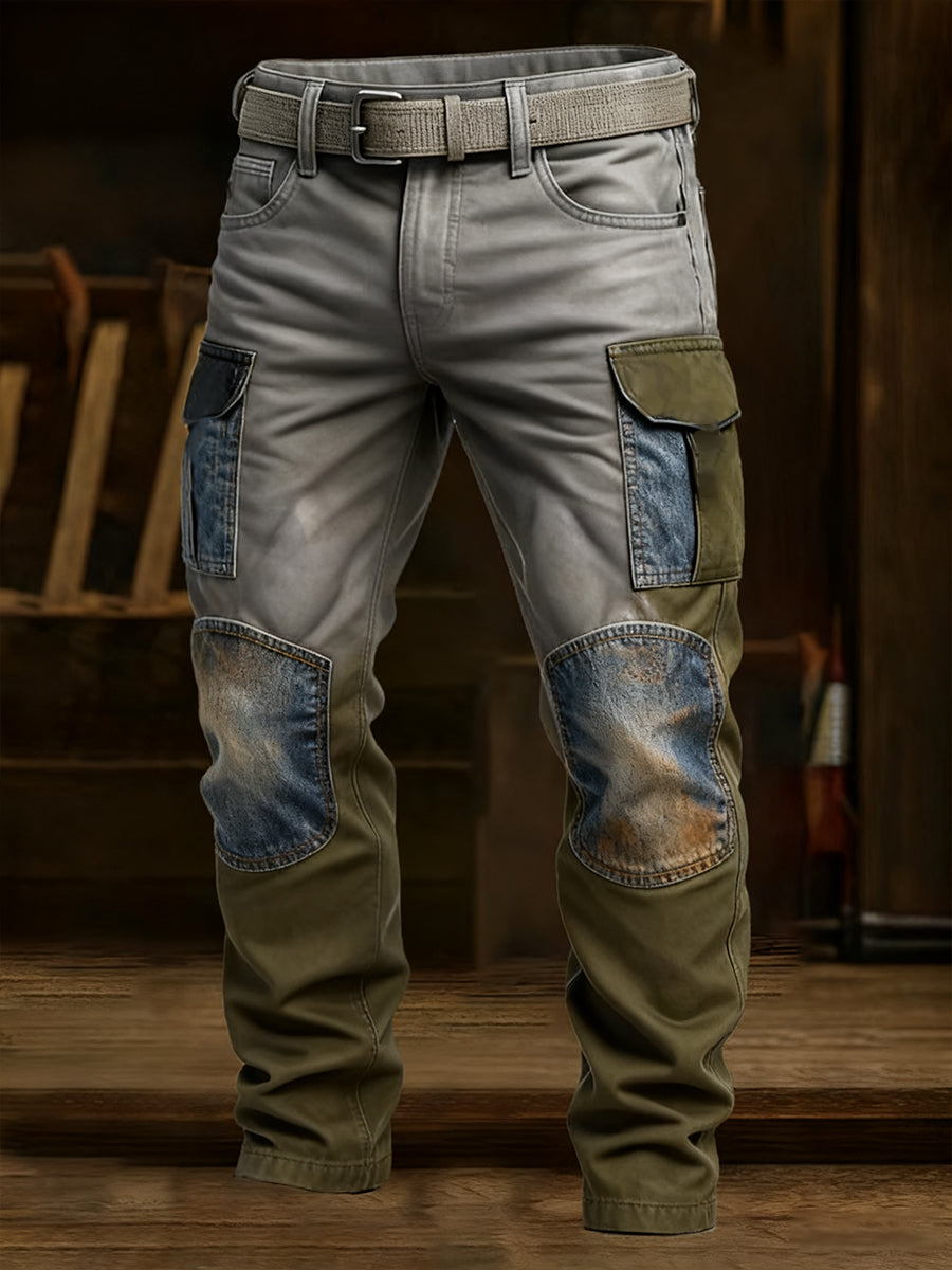 Men's Retro Business Style Casual Work Trousers