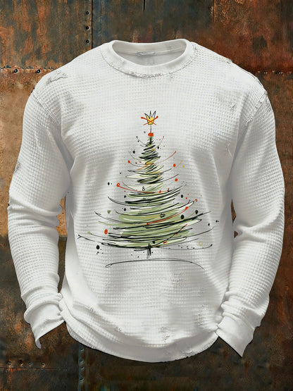 Men's Christmas FDT Waffle Print Casual T-Shirt