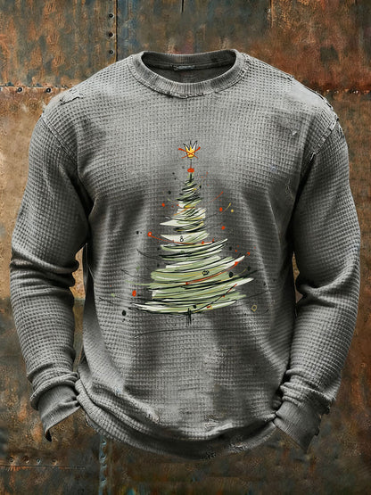 Men's Christmas FDT Waffle Print Casual T-Shirt