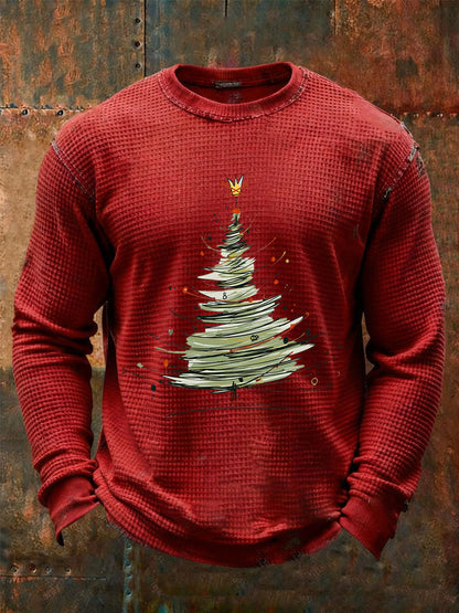 Men's Christmas FDT Waffle Print Casual T-Shirt