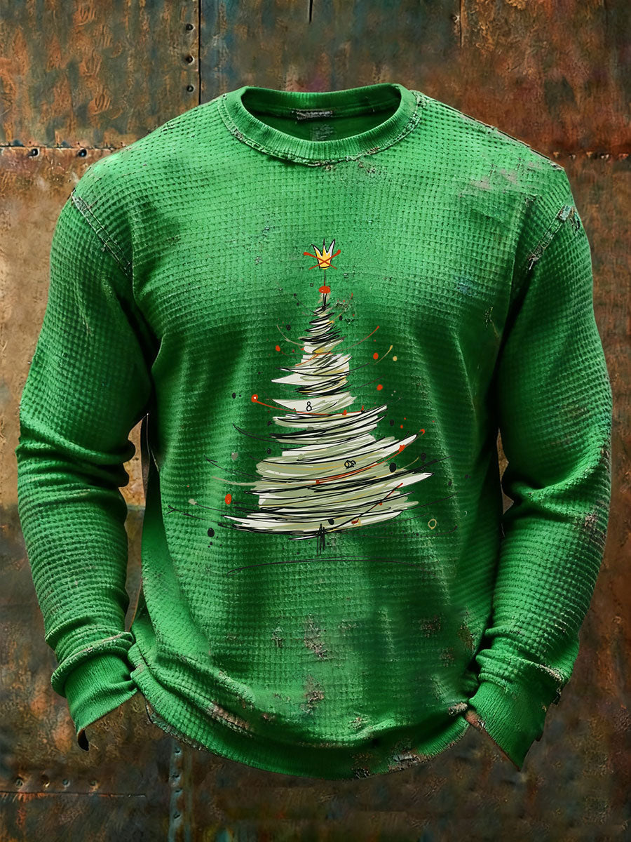 Men's Christmas FDT Waffle Print Casual T-Shirt