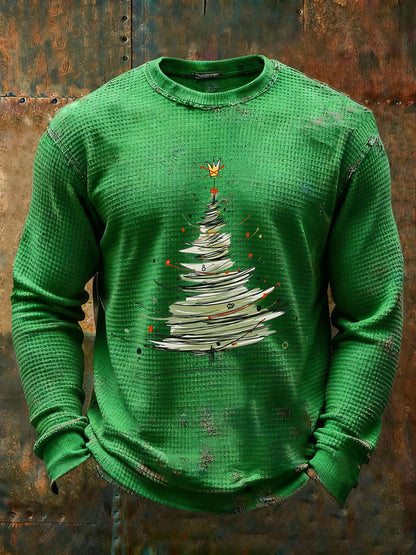 Men's Christmas FDT Waffle Print Casual T-Shirt