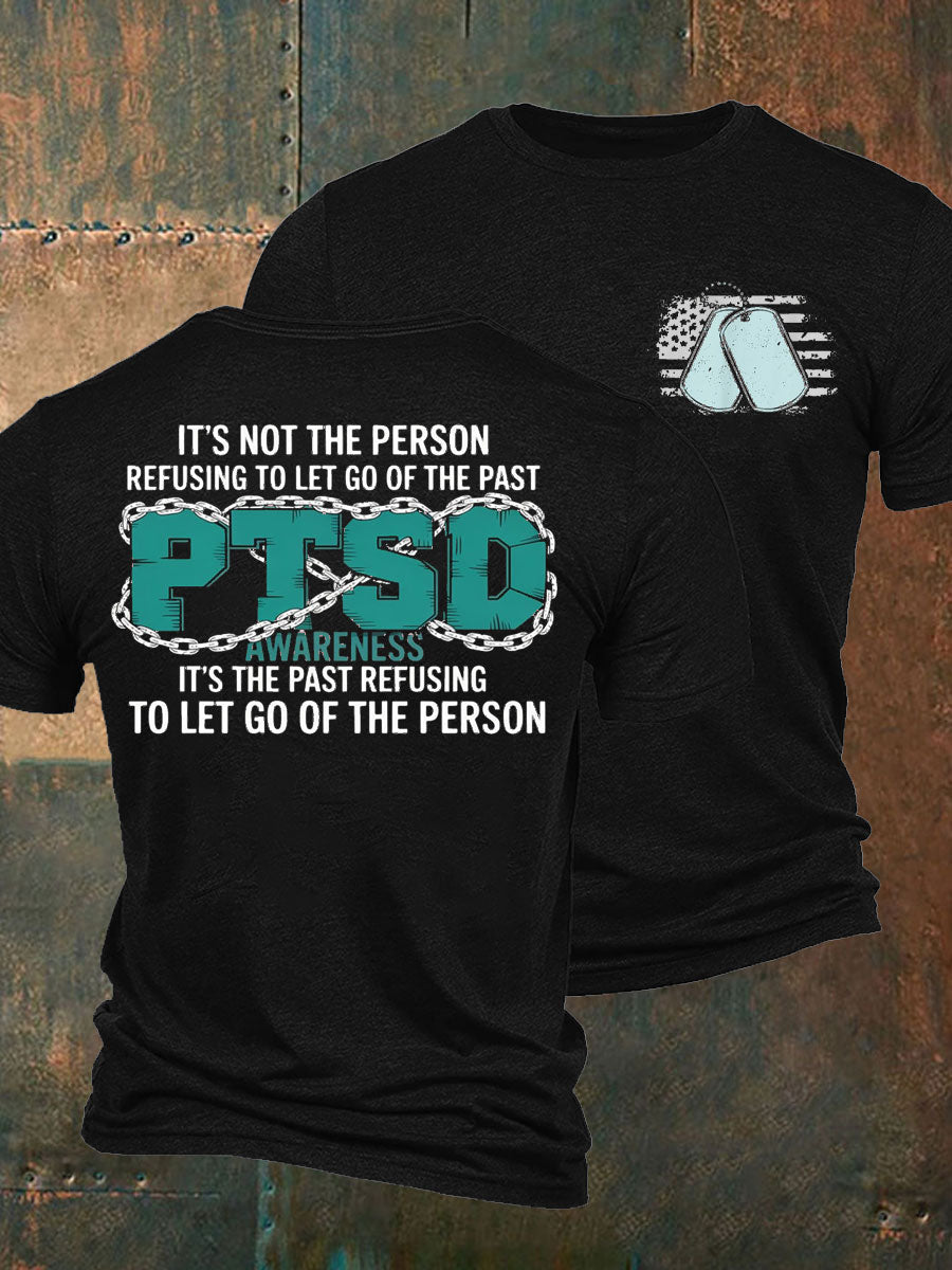 Men's PTSD Awareness Veteran Printed T-shirt