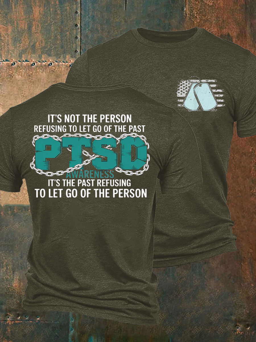 Men's PTSD Awareness Veteran Printed T-shirt