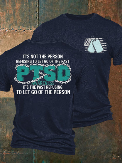 Men's PTSD Awareness Veteran Printed T-shirt