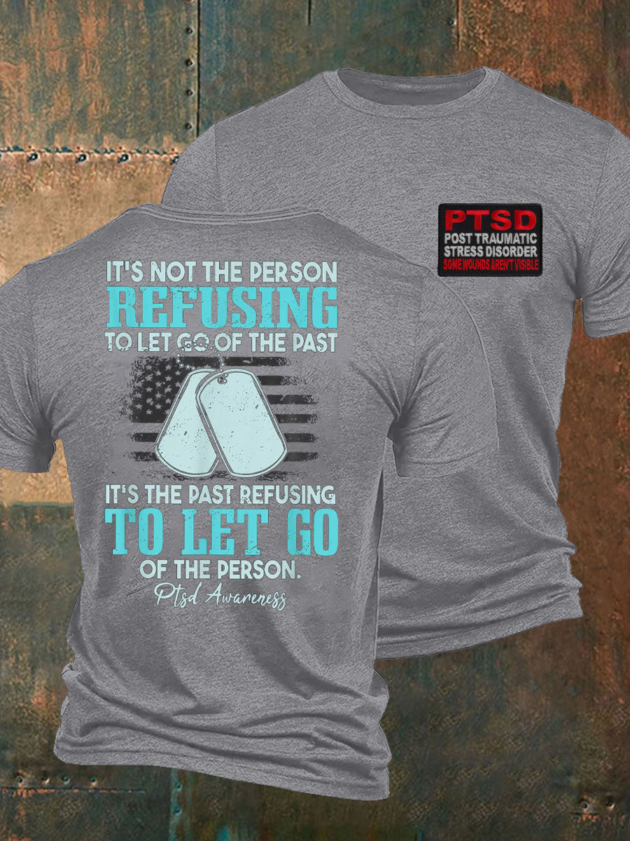 Men's PTSD Awareness Veteran Printed T-shirt