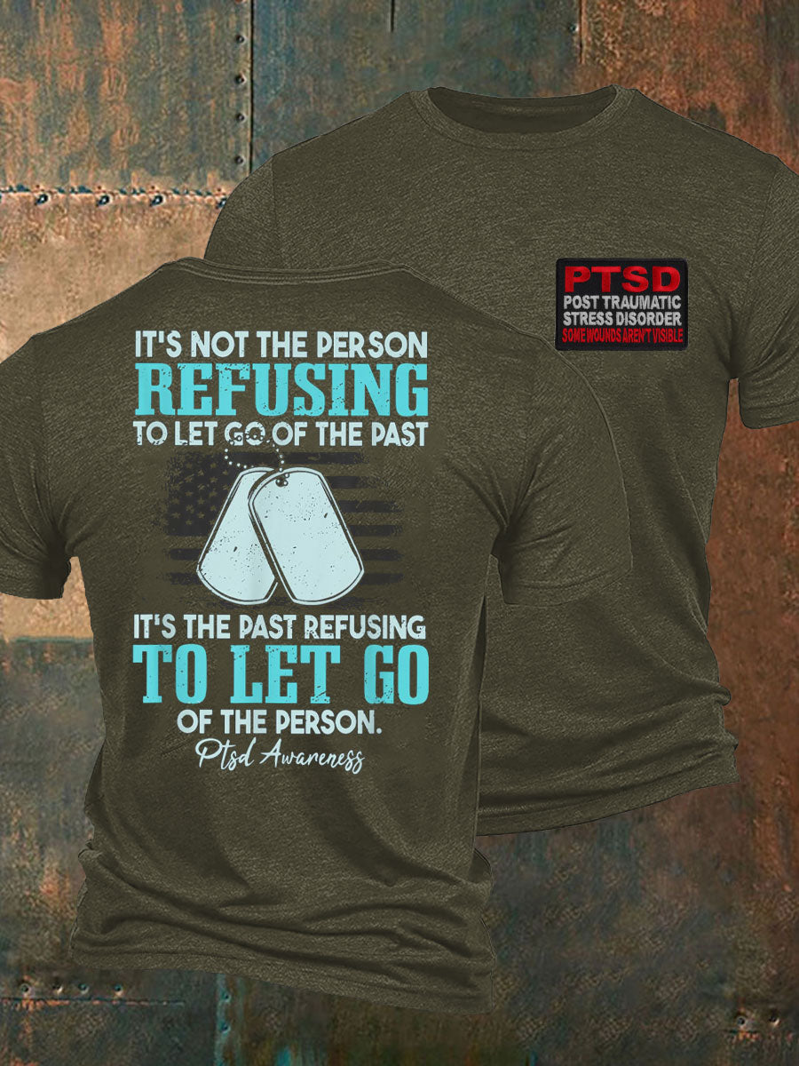 Men's PTSD Awareness Veteran Printed T-shirt