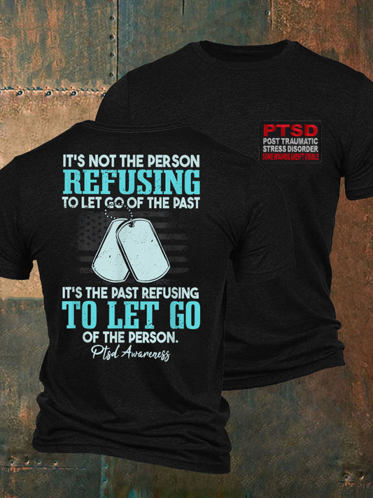 Men's PTSD Awareness Veteran Printed T-shirt