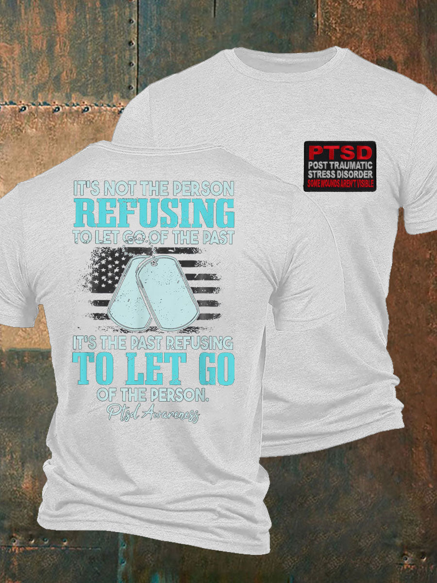 Men's PTSD Awareness Veteran Printed T-shirt