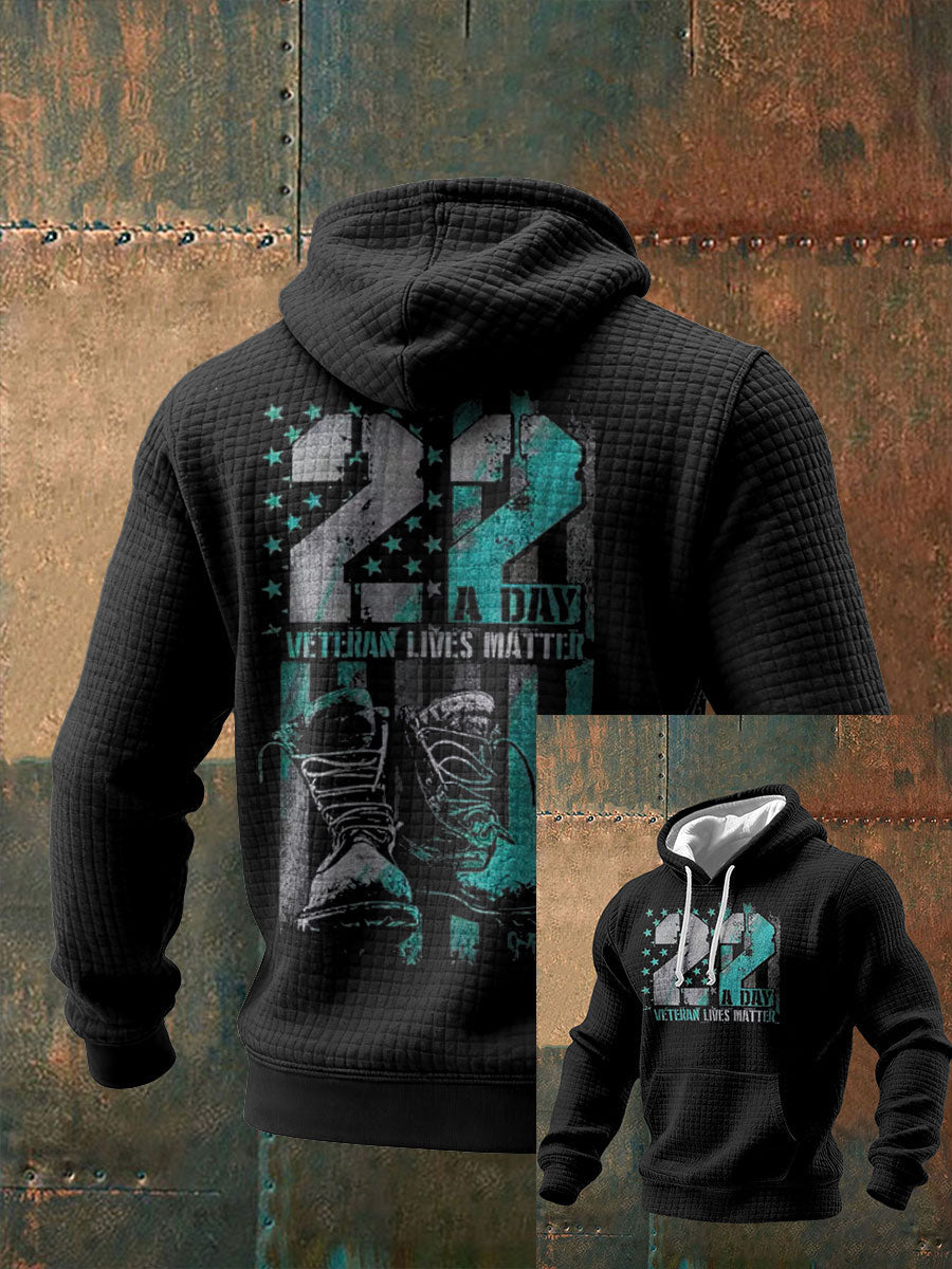 Men's Funny PTSD Awareness Veteran Printed Hoodie