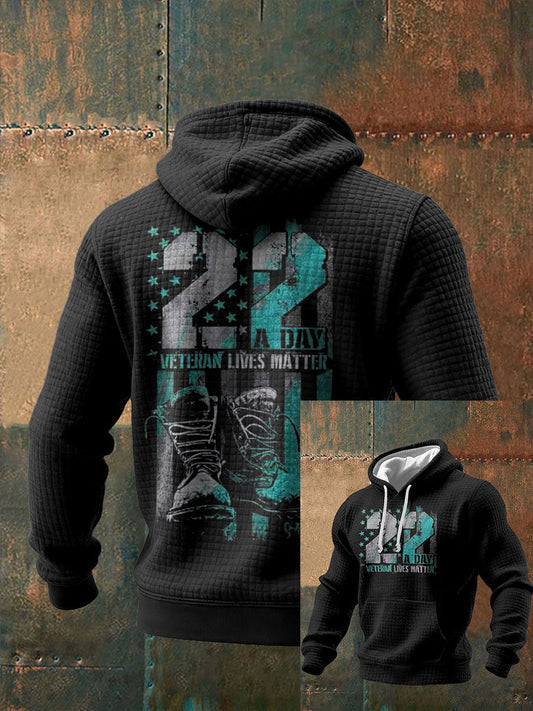 Men's Funny PTSD Awareness Veteran Printed Hoodie