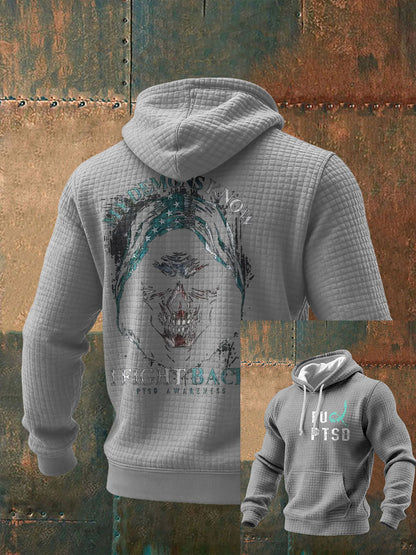 Men's Funny PTSD Awareness Veteran Printed Hoodie