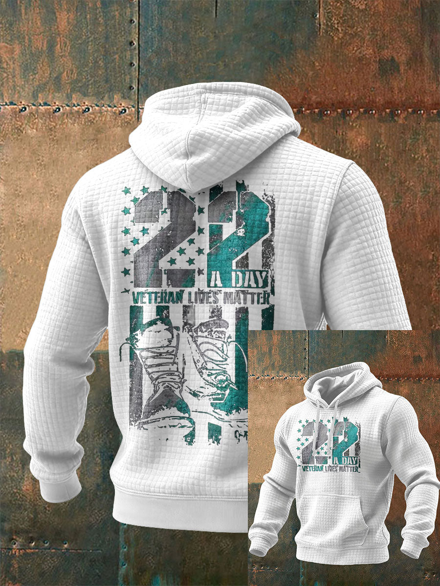 Men's Funny PTSD Awareness Veteran Printed Hoodie