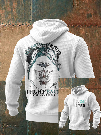 Men's Funny PTSD Awareness Veteran Printed Hoodie