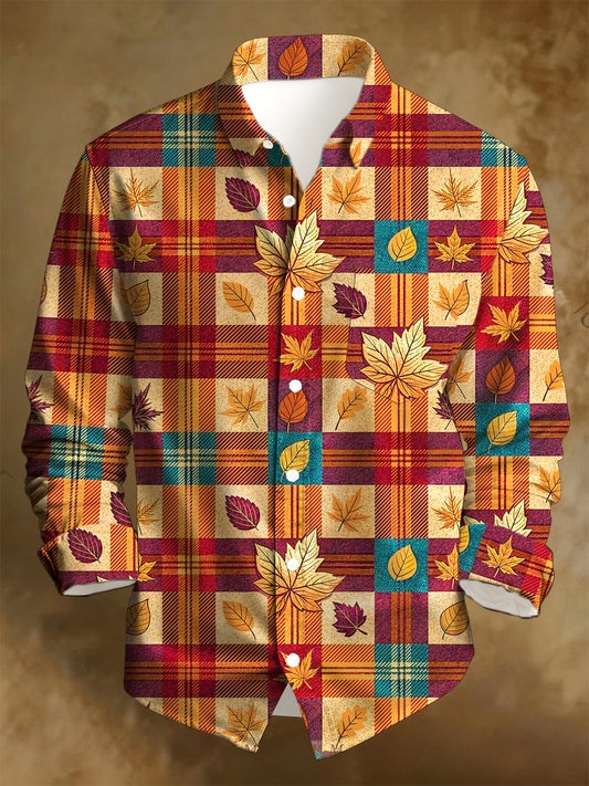 Men's Christmas Art Print Long-Sleeve Shirt