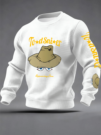 Men's Todd Snider square cotton grid Crew Neck Sweatshirt