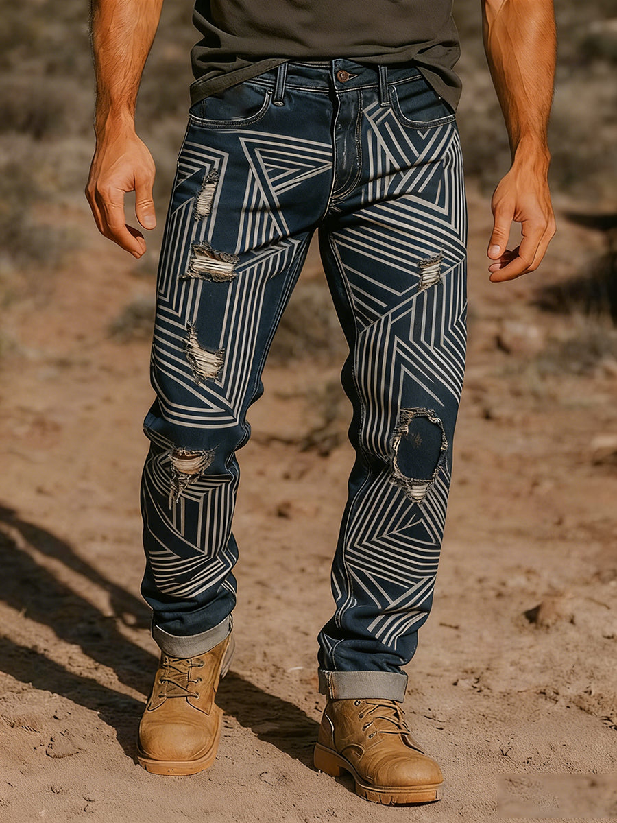 Men's Retro Business Style Casual Work Trousers