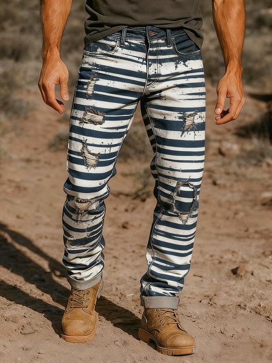 Men's Retro Business Style Casual Work Trousers