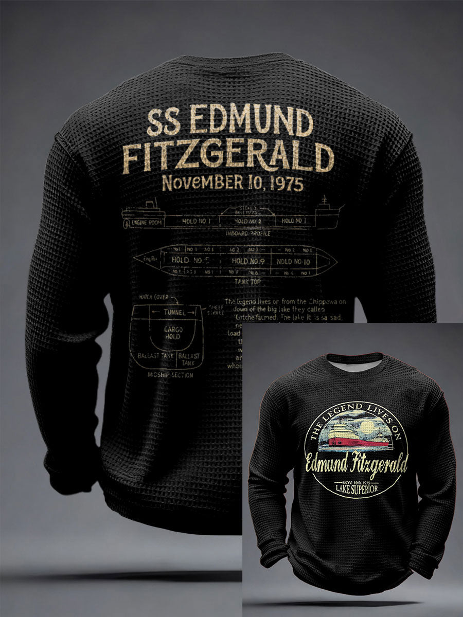 Men's Edmund Fitzgerald Printed Waffle Tops