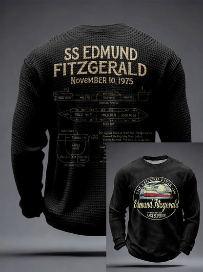 Men's Edmund Fitzgerald Printed Waffle Tops
