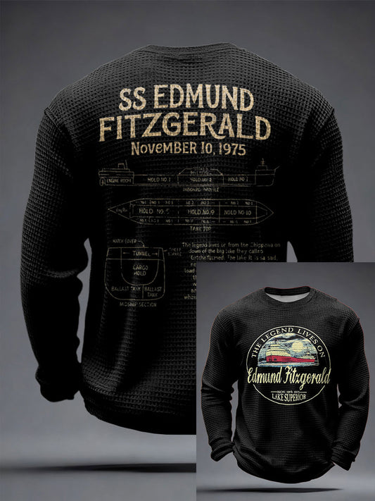 Men's Edmund Fitzgerald Printed Waffle Tops