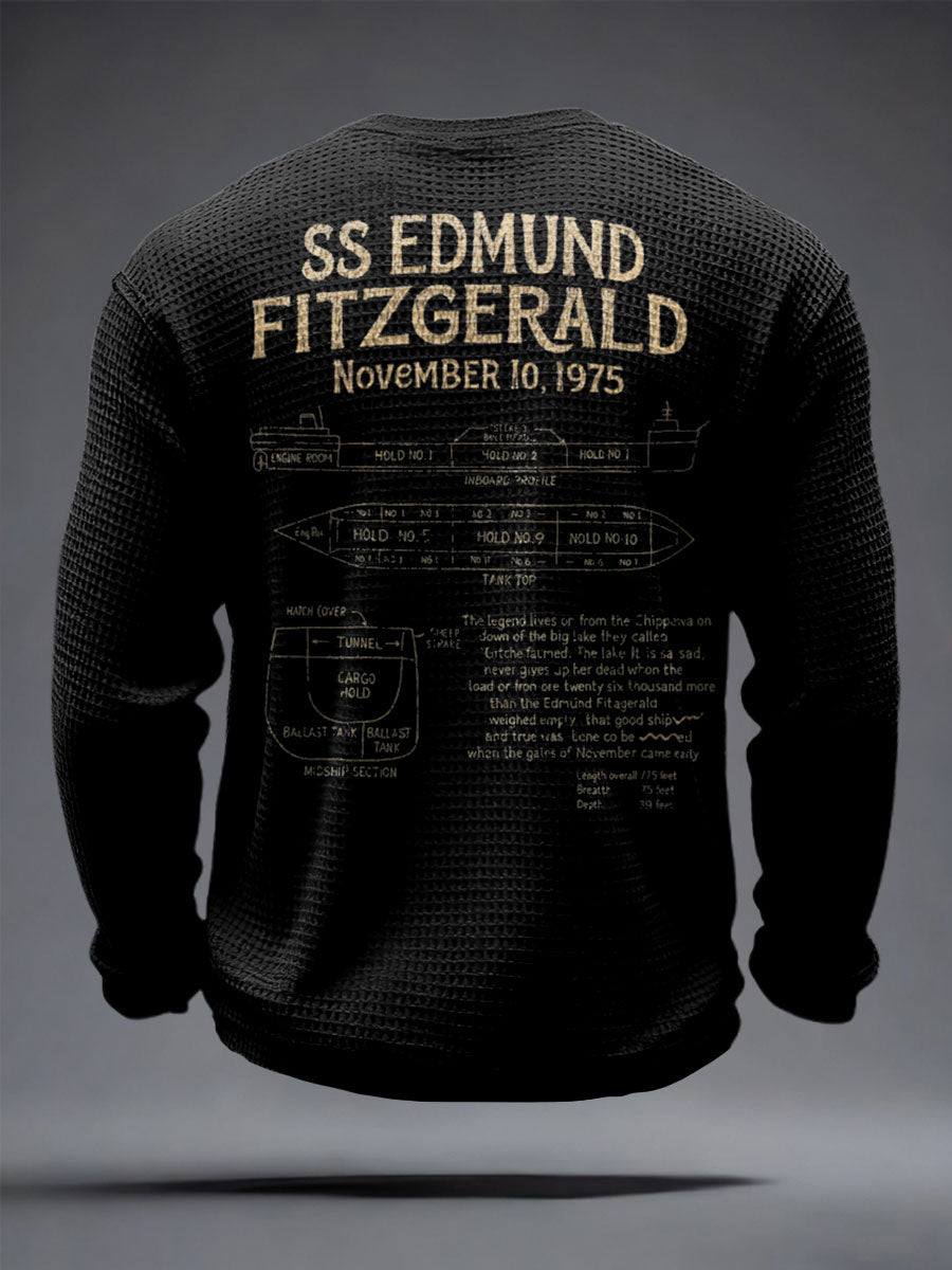 Men's Edmund Fitzgerald Printed Waffle Tops