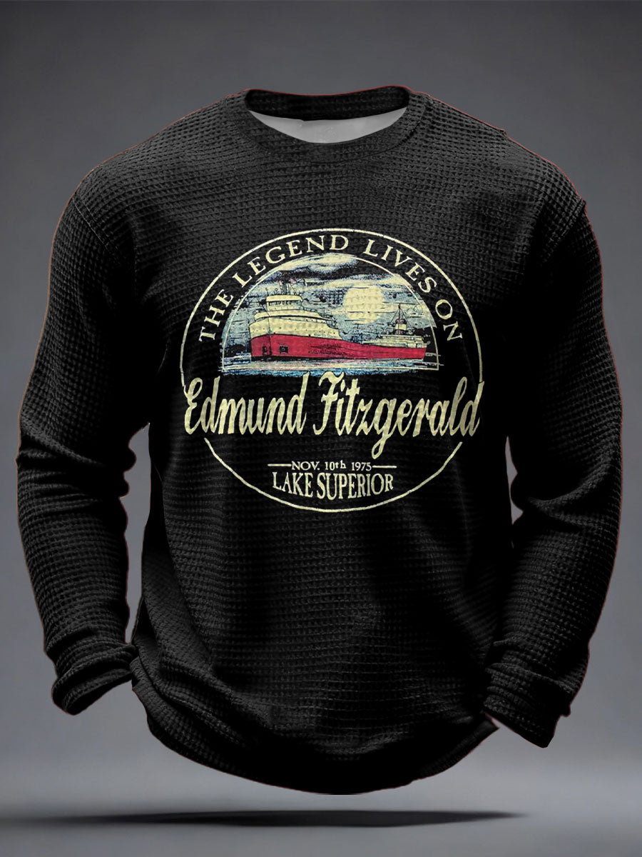 Men's Edmund Fitzgerald Printed Waffle Tops