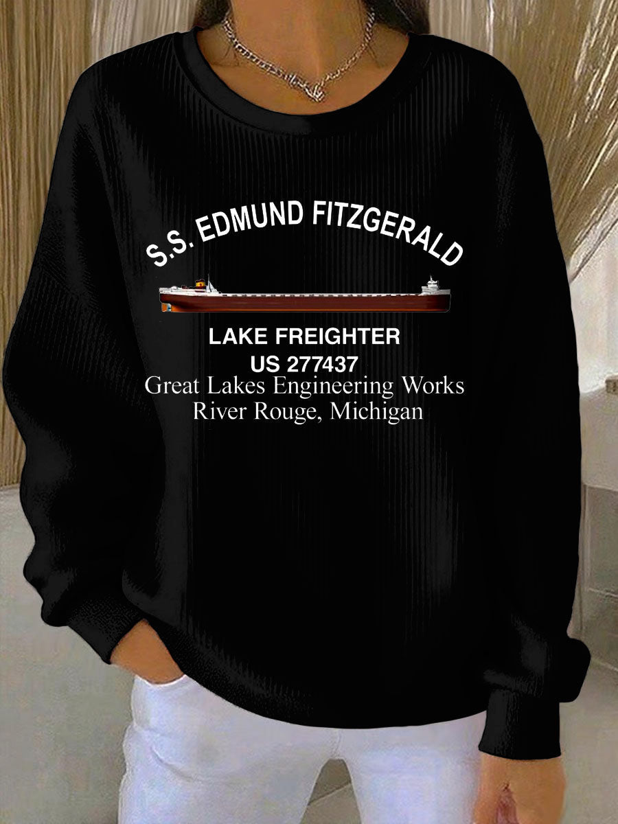 Women's The Legend Lives River Essential Ribbed Round-Neck Sweatshirt