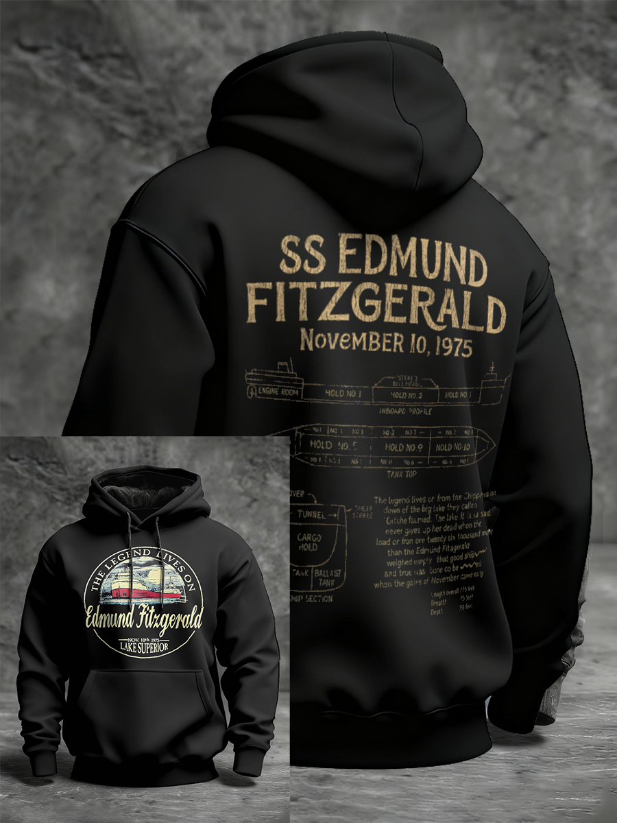 Men's Edmund Fitzgerald Printed Hoodie