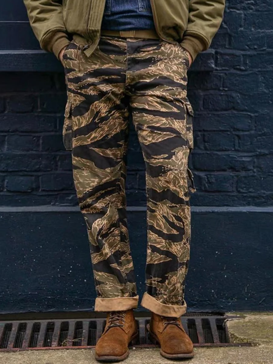 Men's Retro Business Style Casual Work Trousers