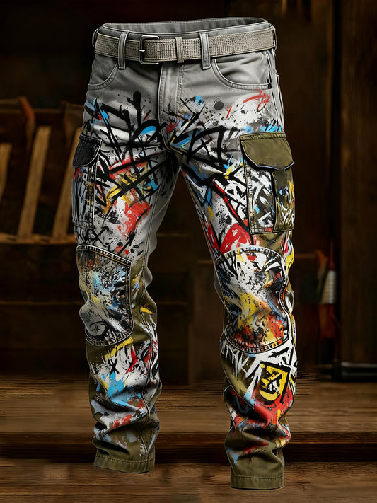 Men's Retro Business Style Casual Work Trousers