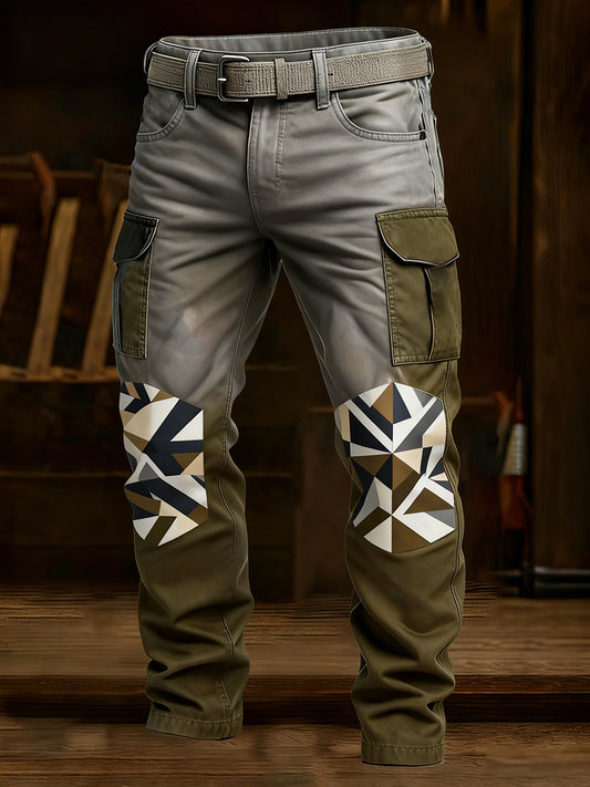 Men's Retro Business Style Casual Work Trousers