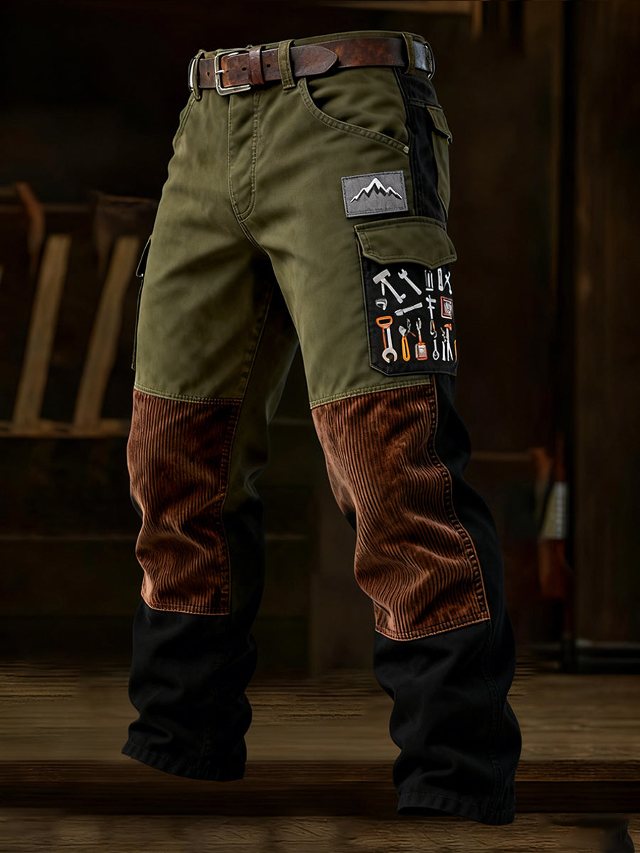 Men's Retro Business Style Casual Work Trousers