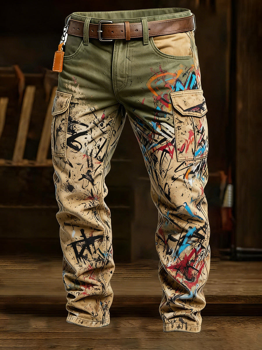 Men's Retro Business Style Casual Work Trousers