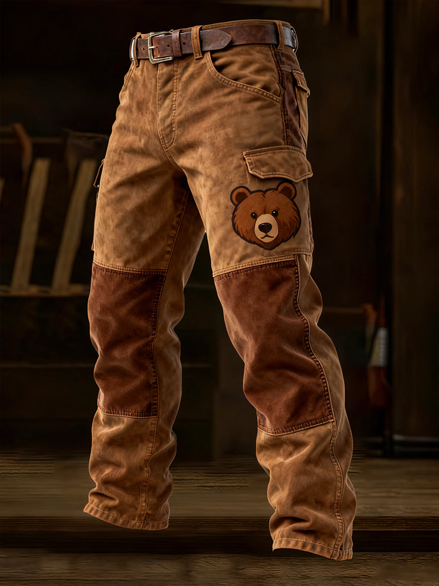 Men's Retro Business Style Casual Work Trousers